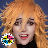 Cosplay Demon Slayer Doce Kizuki Douma Lentes de Contacto de Color Blanco Izquierdo